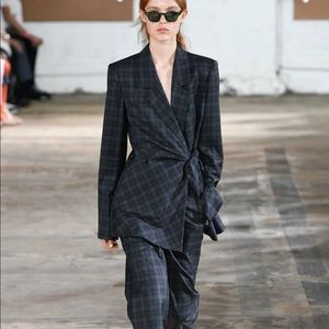 Tibi Plaid Marvel Suit Jacket Blazer
